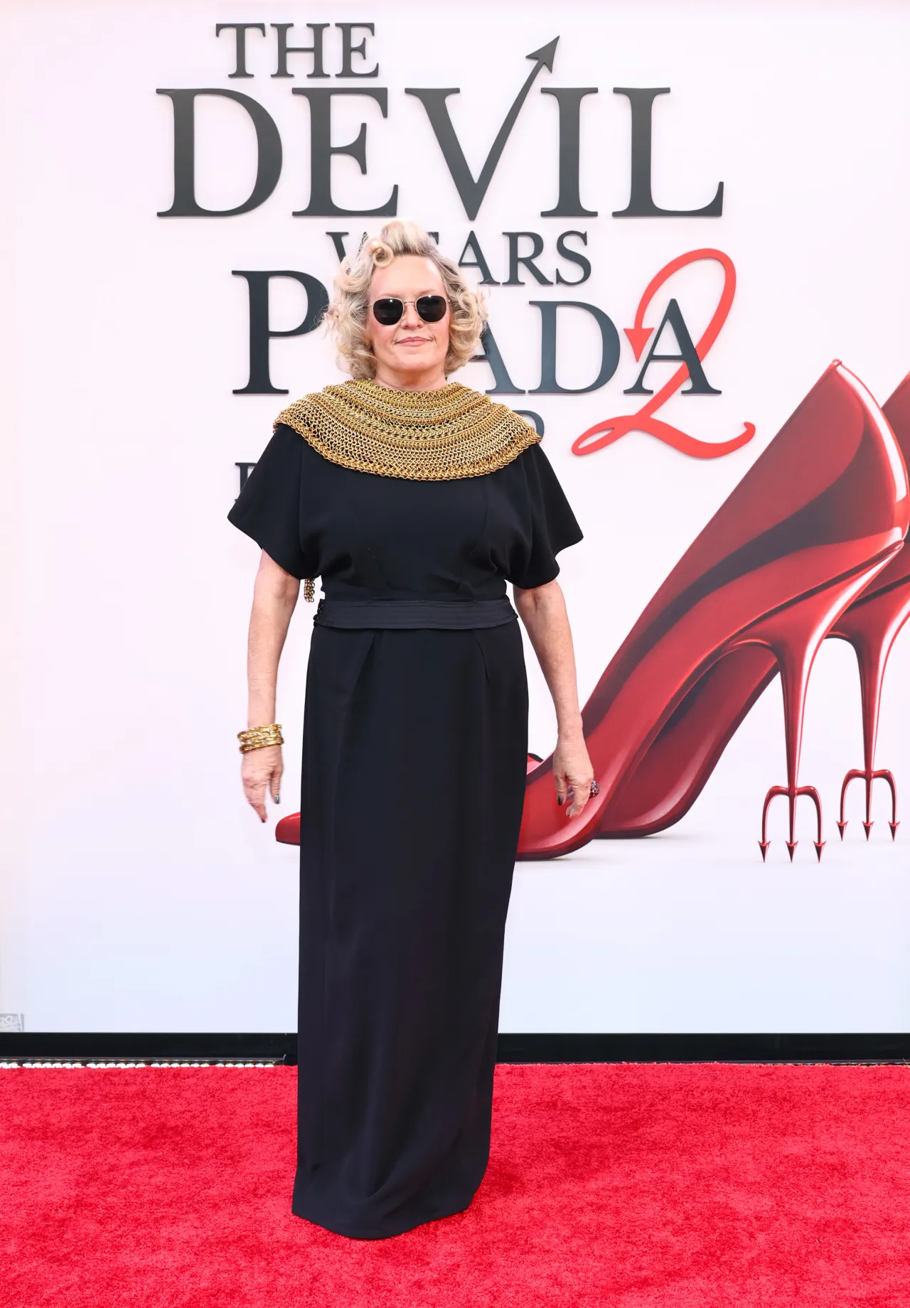 Molly Rogers wearing Free Maison custom Mane hand-woven chainmail at The Devil Wears Prada 2 New York City premiere